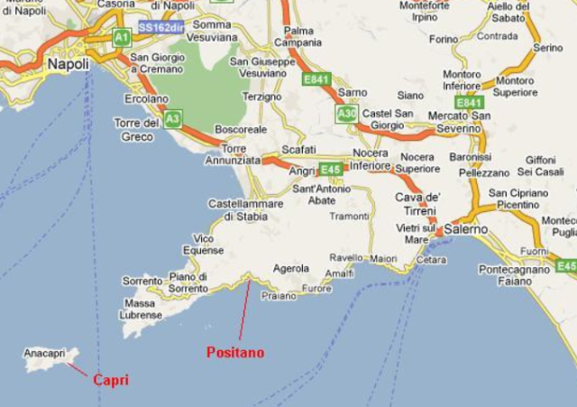 Sorrento Amalfi Coast Italy Map